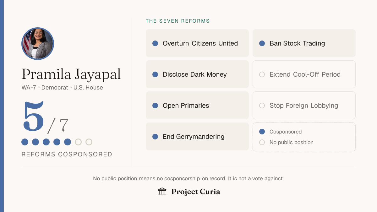 Jayapal on all seven reforms