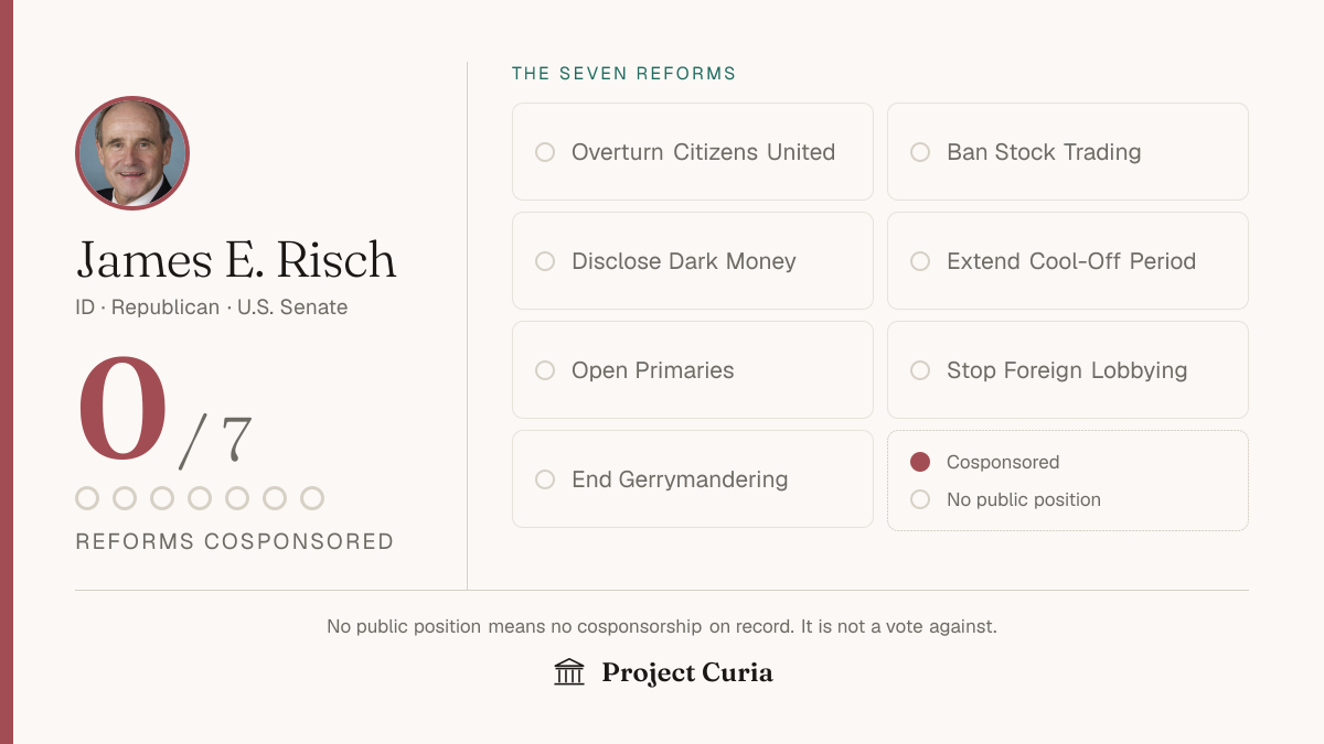 Risch on all seven reforms