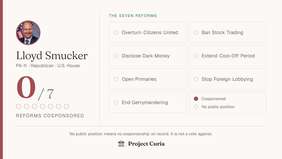 Smucker on all seven reforms
