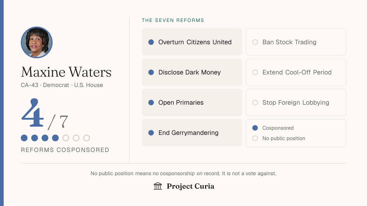 Waters on all seven reforms